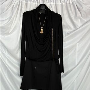 Market & Spruce Black Zip Top